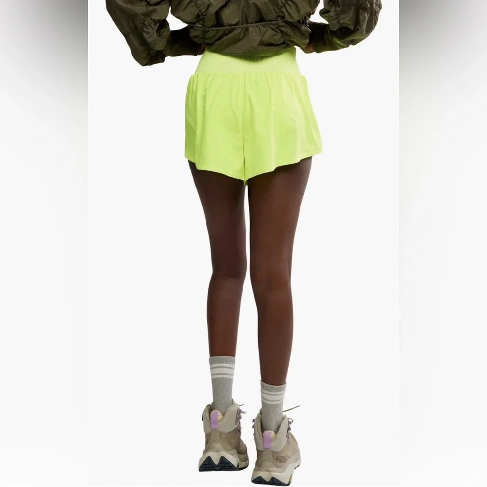 FP Free People Movement Women's Carpe Diem Shorts Sour Citrus (Neon Yellow) XL